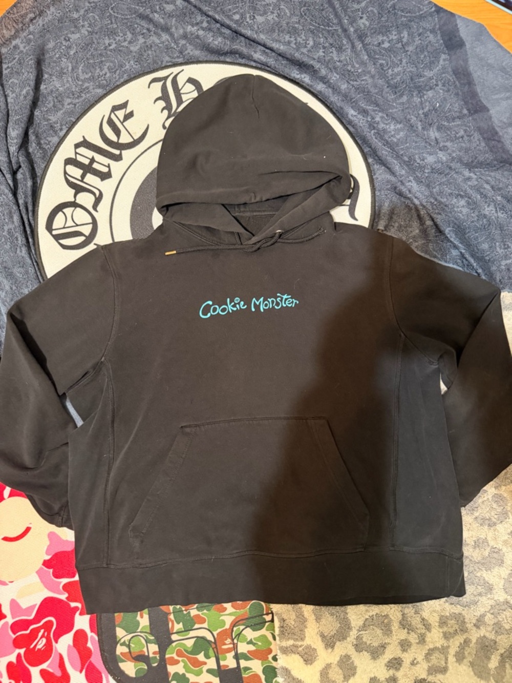 Cookie Monster Black Pullover Hoodie - Casual Men's Sweatshirt